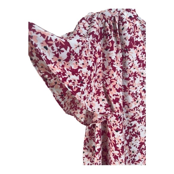 NYDJ Ditsy Floral Petal Short Sleeve Fairy Dust Floral Print Blouse Size S NEW - Picture 4 of 15